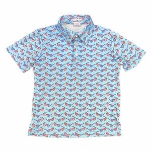 BLUE QUAIL Boys American Flag Glasses Polo Short Sleeve Shirt - 3T